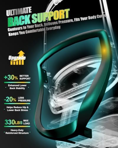 Ergonomic Office Chair, High Back Mesh Chair with Lumbar Support, Ultimate Back Support Office Desk Chair, Comfortable Computer Chair & Gaming Chair for Office & Home, Black