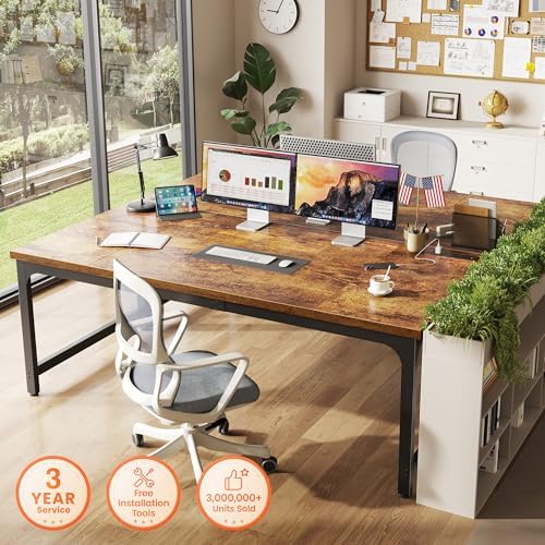 Huuger 63 x 31.5 inch Desk with Power Outlets & 0.95 Inch Thicker Desktop