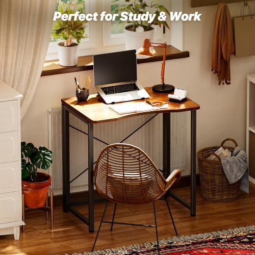 Huuger Folding Desk for Small Spaces, 23.6 Inch Foldable Computer Table
