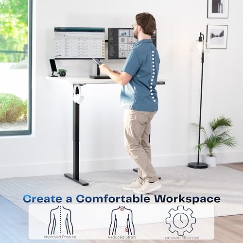 VIVO White 48 x 30 in Standing Desk, DESK-KIT-1B5W