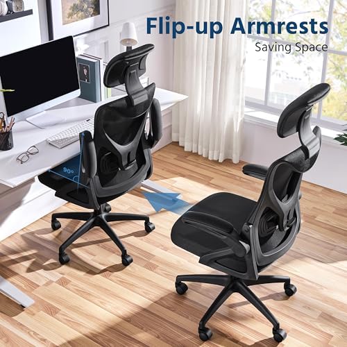 Yaheetech Ergonomic Office Chair with Headrest, Lumbar Support, Black
