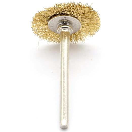 20PCS T-Shaped Brass Wire Brushes - Metal Rust Removal, Cleaning, and Polishing - 22mm Diameter, 1/8″ (3mm) Shaft - Removes Burrs and Oxide Layer - Handles Rough Surfaces - Rotary Tool Accessories