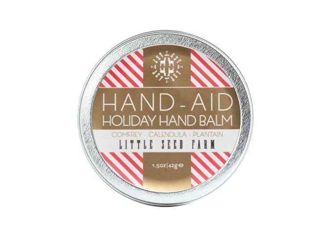 Little Seed Farm - Holiday Hand-Aid – Holiday Hand Moisturizer Balm – Natural, Organic Hand Skin Care with Holiday Scent – Hand Care Balm with Organic Oils & Beeswax – Net Wt. 1.5oz