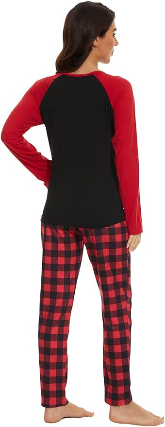 YIJIU Christmas Pajamas Cute Deer Print Long Sleeve Totem PJS Set