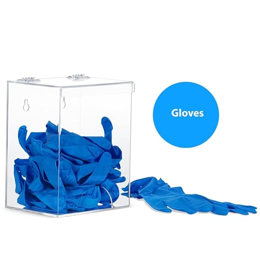 Hairnet Dispenser and Glove Holder, Universal Acrylic Storage for Beard Covers, Safety Glasses, Face Masks, Shoe Covers, Earplugs - Wall Mount or Countertop In Medical, Restaurant, Home
