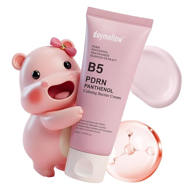 daymellow PDRN Panthenol Calming Barrier Cream 2.70 fl. oz / 5,000ppm Salmon DNA PDRN & 100,000ppm Panthenol, Niacinamide, Hydrating Moisturizer for Glowing Skin, Firming, Repairing & Revitalizing
