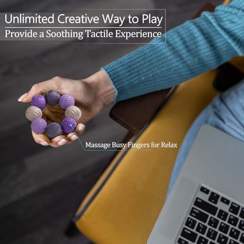 luckdoor Silicone Magnetic Balls Fidget Toys for Adults & Teens,8PCS Stress Relief Sensory Toys for Autism ADHD Anxiety,Fun Textures Gadgets,Office Desk Toy,Stocking Stuffers for Men Women Teen Gifts