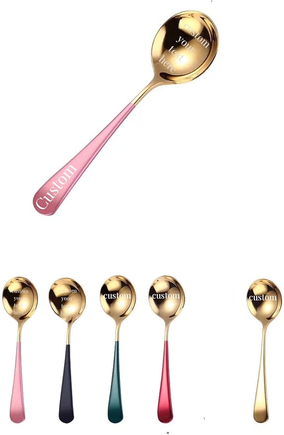 Custom Personalized Spoon Engraved With Your Idea, Text or Message - Awesome Stainless Steel Dessert Spoon