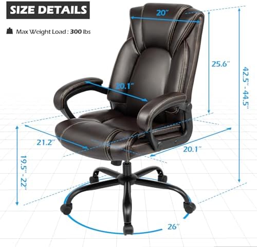 Executive Office Chair with Spring Cushion,Hydrolysis-Resistant Leather