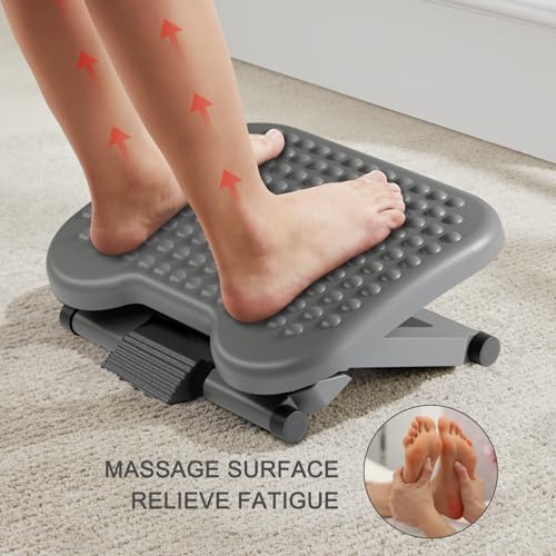 HUANUO Adjustable Foot Rest for Under Desk with 3 Height Position, Gray