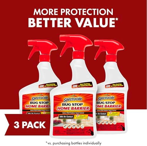 Spectracide Bug Stop Home Barrier 32 Oz, Ready-to-Use Spray, 3 Pack