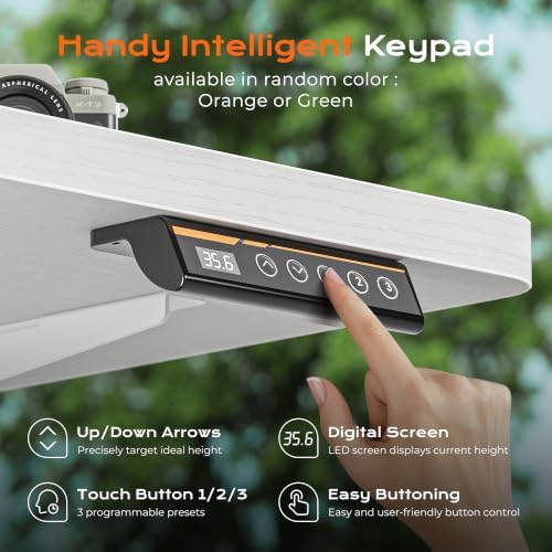 Huuger 71 x 30 Large Electric Standing Desk, Height Adjustable Computer Desk, 29.5" Deep Desktop, Stand up Gaming Office Table with 2 Hooks, 3 Preset Heights, for Home Office, White