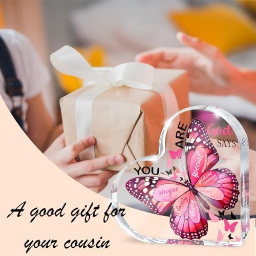 Christian Gifts for Women, 4 Inch Butterfly Acrylic Keepsake, Inspirational Gift for Friends, Mom, Sister, Girls, Female Coworkers, Christians, Religious Spiritual or Valentine's Day Gift