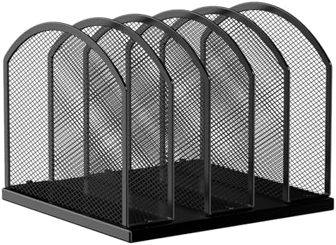 Gawerk 5-Section Vertical Desktop Organizer, 5-Section Mesh File Folder Stand Sorter for Office Home Classroom Organization