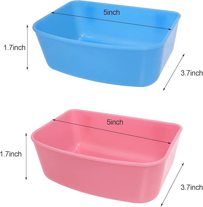 6 Pack Feeder (Blue, Pink), Hanging Feeder,Food and Water Container, Bath Water Bowl Universal for Birds Hamsters Mice Rats Rabbit Guinea Pig Small Pets (S) (S)