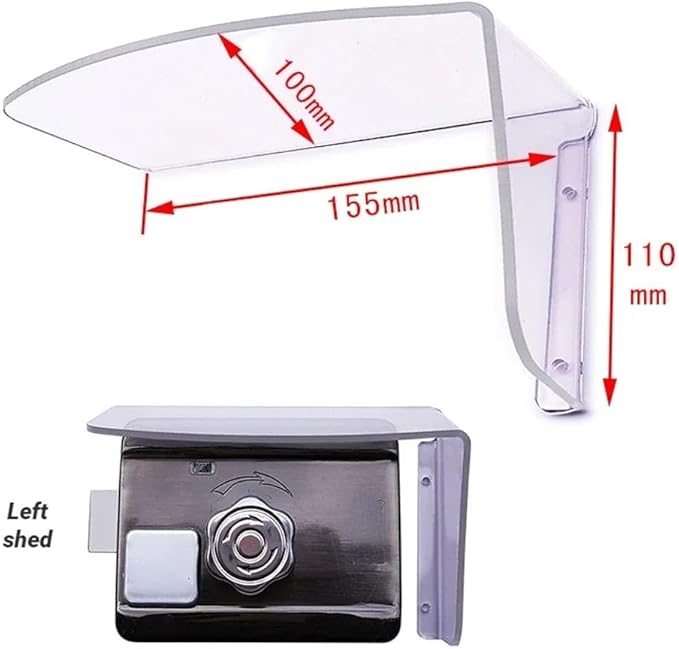 Transparent Acrylic Waterproof Rain Cover For Outdoor Electronic Locks Or Access Control Panels, Weather-Resistant Protective Case, 155X110x100mm(Left)