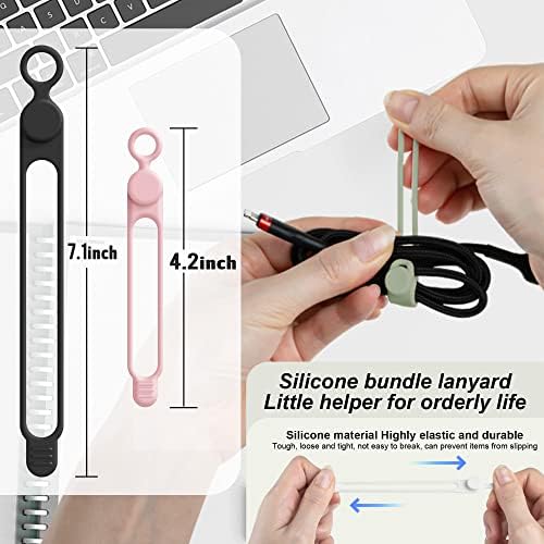 24Pcs Silicone Cable Ties, Cord Organizer Cable Management-2Sizes