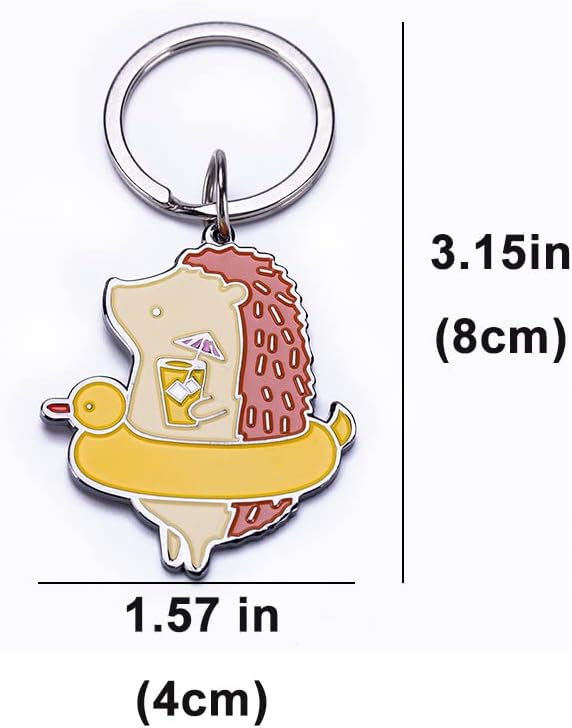 Cute Key chain Pendant Hedgehog Keychain Animal Shape Style Novelty Pineapple Cat Gifts Keyring for Women Men