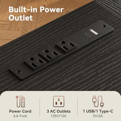 Coleshome 79 Inch Computer Desk with Power Outlet