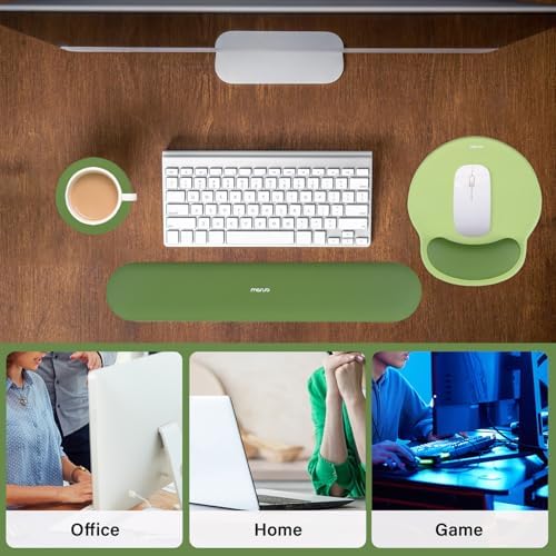 MOSISO Wrist Rest Support for Mouse Pad&Keyboard Set, Olive Green