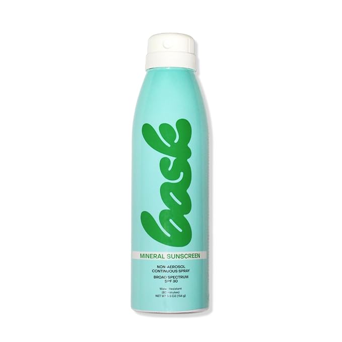 Bask Suncare SPF 30 Mineral Sunscreen Spray - Fragrance Free, Non-Aerosol, Reef Safe, Broad Spectrum UVA/UVB Protection, Dermatologist Recommended, Lightweight & Fast-Absorbing, 5.5 oz