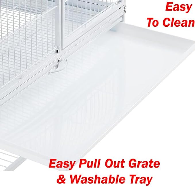 Extra Large 30.5"x18.25"x34"H Two Tiers X-Large Front Doors Top Access Door Tight 1/2-inch Wire Spacing for Feisty Ferret Hammock Chinchilla Cat Sugar Glider Home On Wheels