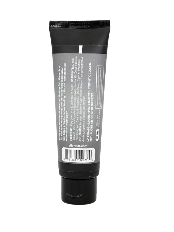 SilvrSTAT Advanced Healing Skin Cream with Silver, Vitamin E, & Hyaluronic Acid Which Promotes Natural Healing | Unscented | 3.4 oz
