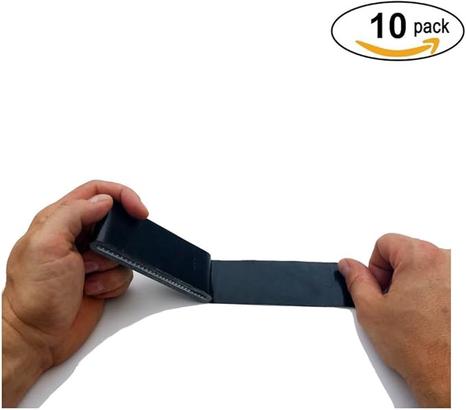 Travel Size Pocket Duct Tape 10-Pack | 1.88 inches x 5 Yards per Flat Pack (10-Pack, Black)