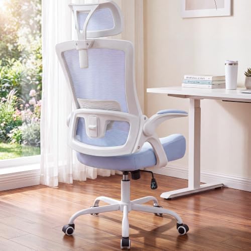 NEO CHAIR Office Chair with Adjustable Ergonomic Lumbar Headrest, Purple