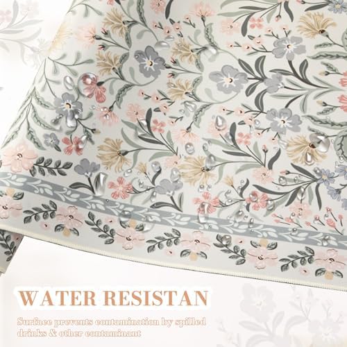 iCasso Desk Mat for Women Desk Accessories, 35.4x15.7in,Cozy Gray Floral