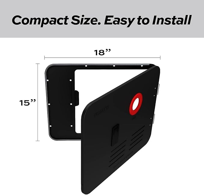 FOGATTI 15" x 18" RV Water Heater Door, Black Replacement Door Kit Compatible with FOGATTI Tankless RV Water Heaters, Door Only