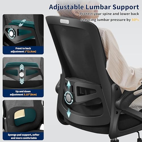 Ergonomic Office Chair Desk Chair with Adjustable Lumbar Support