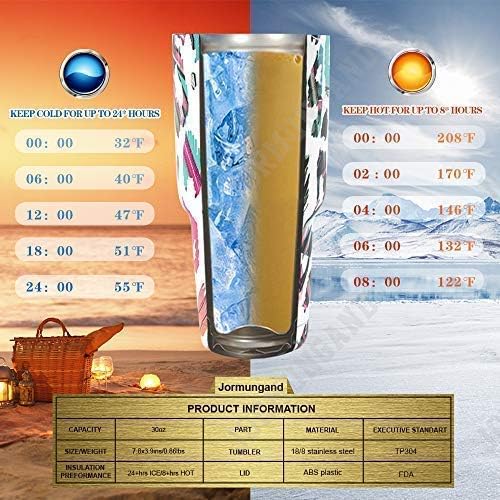 Jormungand 30 oz Tumbler Stainless Steel Vacuum Insulated Travel Mug with Leak Proof Lid Double Wall Coffee Cup Water Bottle for Cold Beverages 30oz Tumbler Kiss