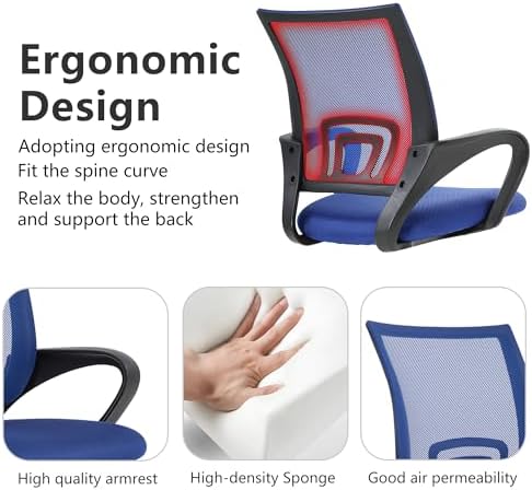 BestOffice Ergonomic Office Chair | Mid-Back Swivel Desk Chair | Dark Blue