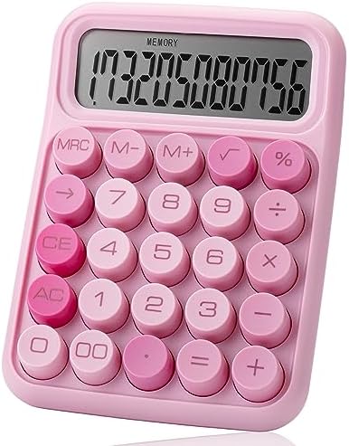 Mr. Pen- Mechanical Switch Calculator, 12 Digit Large LCD Display, Pink