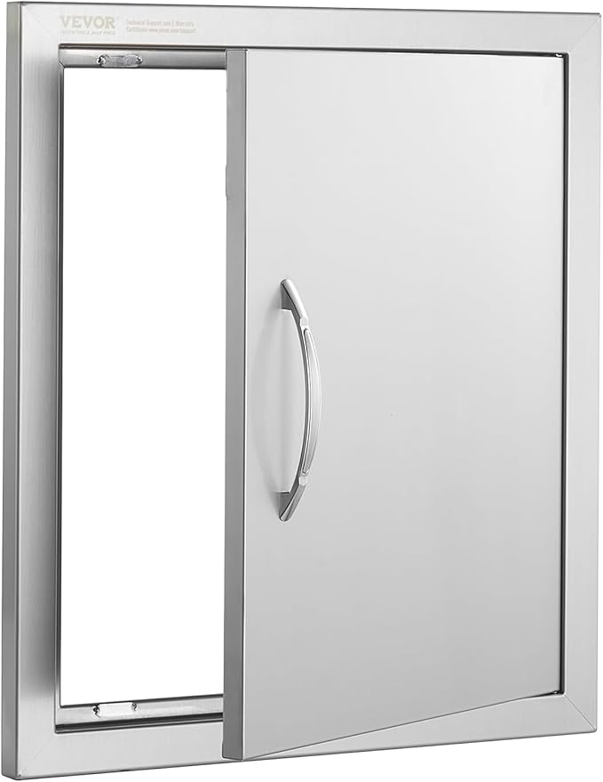 VEVOR BBQ Access Door - 18W x 20H Inch Stainless Steel Vertical Door for Grilling Station