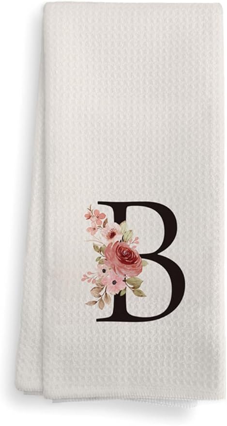 Kitchen Towels, Personalized Gifts Mode Monogram Letter B Kitchen Towel for Dinning Bathroom, Christmas Birthday Gifts for Women, Kitchen Towel and Dishcloths Sets 16×24 Inches