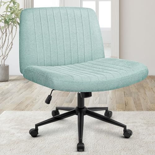 Orange Factory Criss Cross Chair, Wide Wheel Vanity Seat, Mint Dual Base