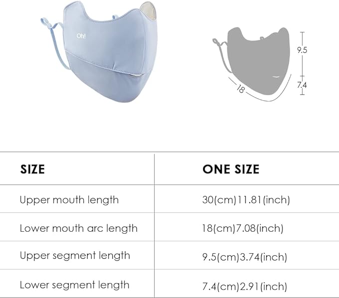 Sun Protection UPF 50+ UV Face Cover Summer Face Mask Neck Gaiter with Ear Loops SLN3M308