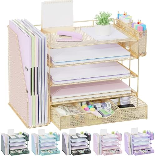 gianotter 5-Tier Desk Organizer with Drawers and File Holders