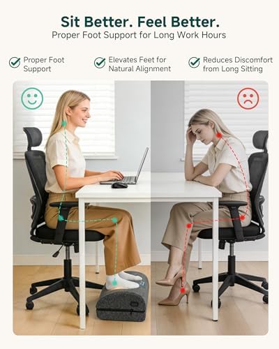 Snailax Heated Footrest Under Desk with Vibration, Adjustable Foot Stool