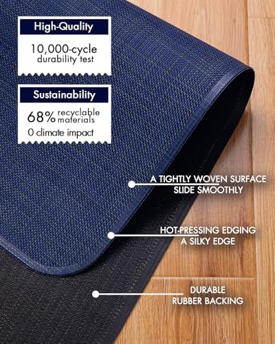 BARoyal Office Chair Mat for Hardwood Floor Under Desk Computer Rolling Chair Mat for Wood/Tile Floor Non-Slip Heavy Duty Desk Rug PVC Plastic Hard Floor Protector 45" x 53"(Indigo)