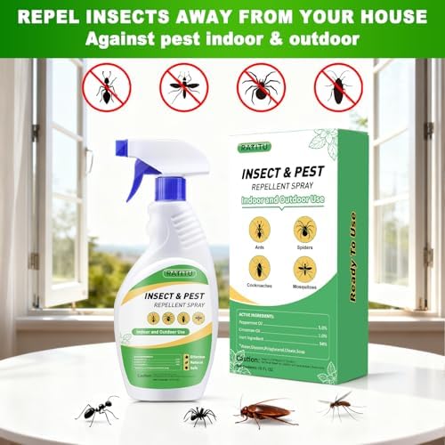Peppermint Oil Insect and Pest Repellent Spray, 16 OZ Insect Repellent Spray for Ants, Spiders, Cockroaches, Mosquitoes, Indoor & Outdoor Bug Repellent for Insects, Plant-Based Formula