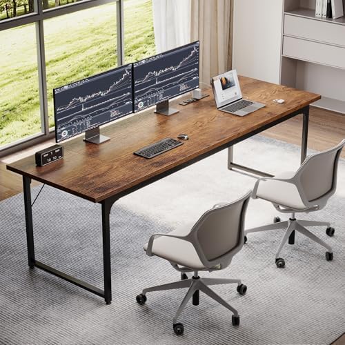 Coleshome 79 Inch Computer Desk with Power Outlet