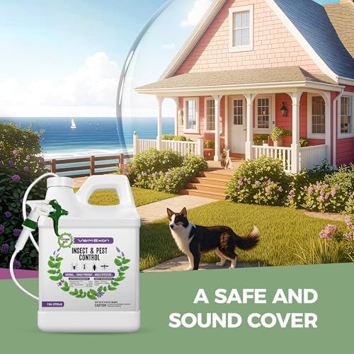 VermExon Peppermint Oil Insect & Pest Control Spray – 128oz Natural Plant-Based Bug Killer for Spiders, Ants, Flies, and Other Insects, Safe for Home & Kitchen Use