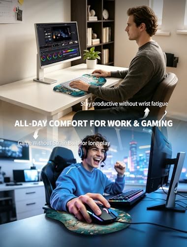 Ergonomic Keyboard Stand, Wrist Rest & Mouse Pad, Memory Foam Wrist Support