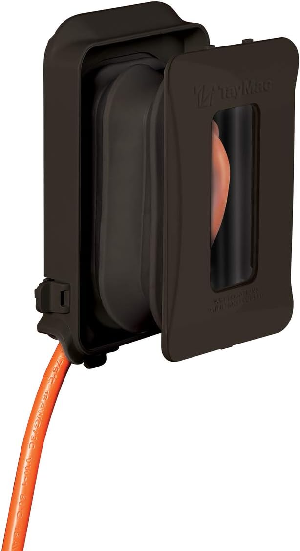 TayMac ML450Z Single-Gang Weatherproof Expandable Flat Plastic Device In-Use Cover, 16-in-1 Configurations Bronze Finish