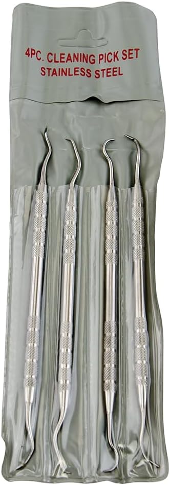 Tipton Cleaning Picks with Shaped Ends, 4 Pack, Polymer, Stainless Steel, for Cleaning, Maintenance, and Gunsmithing
