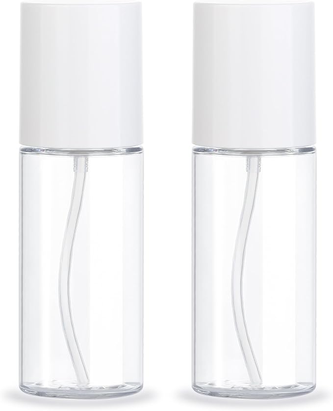 Travel Pump Bottle 2pcs Cosmetic Pump Container Refillable Clear Lotion Bottles for Cream and Pure Essential Oils to Travel and Bathroom