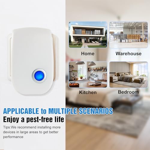 2026 Upgraded Ultrasonic Pest Control Repeller, Indoor Mouse Repellent for Rat, Mice, Rodent, Roach,Cockroach, Insect, Mosquito Electronic Plug in Pest Control 6 Packs
